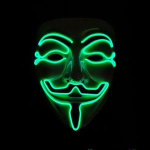 V For Vendetta Mask Green LED