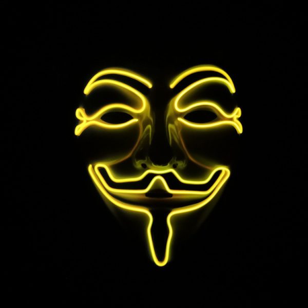 V For Vendetta Mask Yellow LED