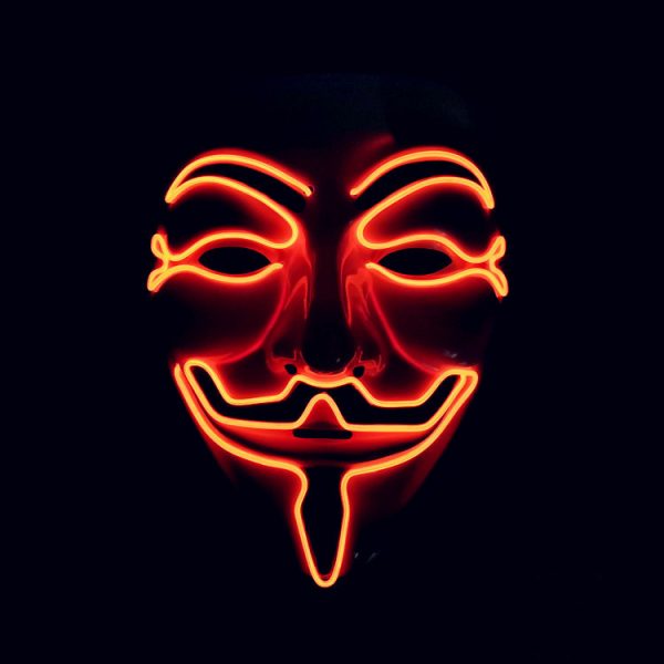 V For Vendetta Mask Red LED