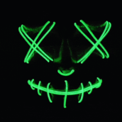 green led neon purge mask animated