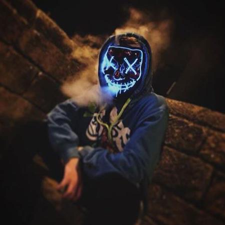 halloween led light up purge mask blue