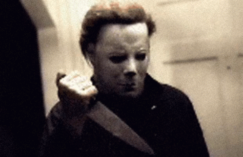 halloween michael myers mask with a knife
