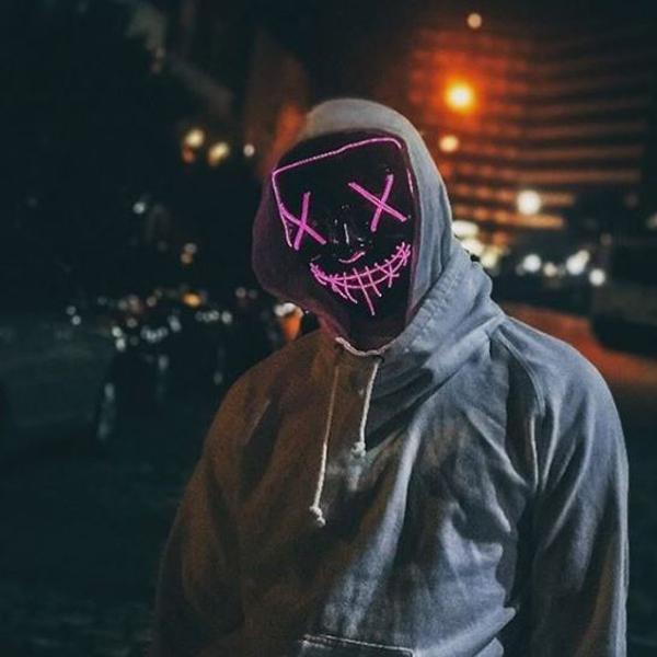 the pink led purge mask that light up