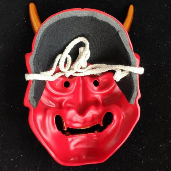 Japanese Oni Mask Red Half Face