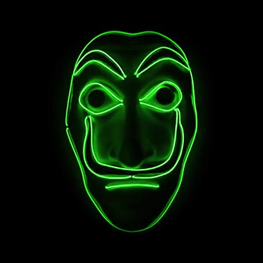 Salvador Dali Mask Money Heist LED Green