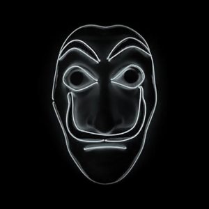 Salvador Dali Mask Money Heist LED White