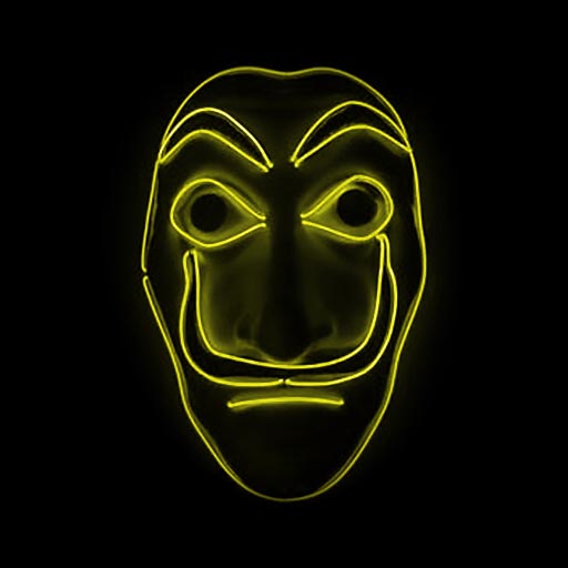 Salvador Dali Mask Money Heist LED Yellow
