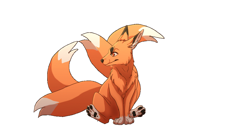 kitsune fox with 4 tails